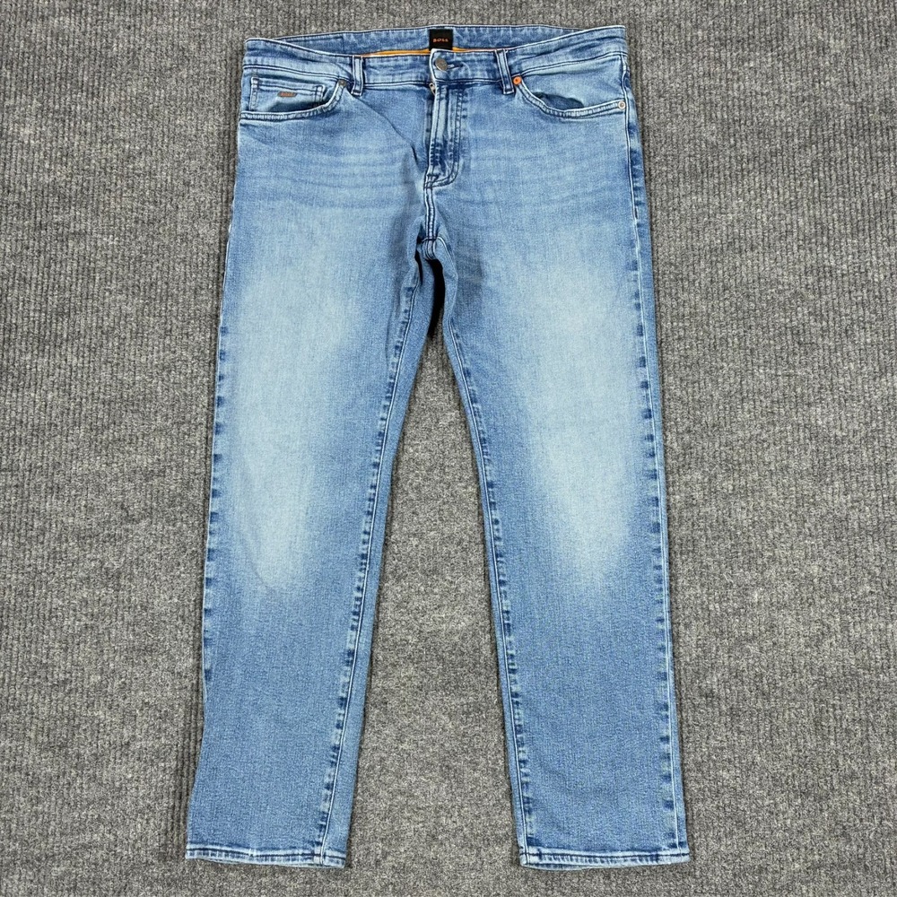 BOSS Orange Maine Mens Slim Straight Jeans Size 36x30 Regular Light Wash Denim